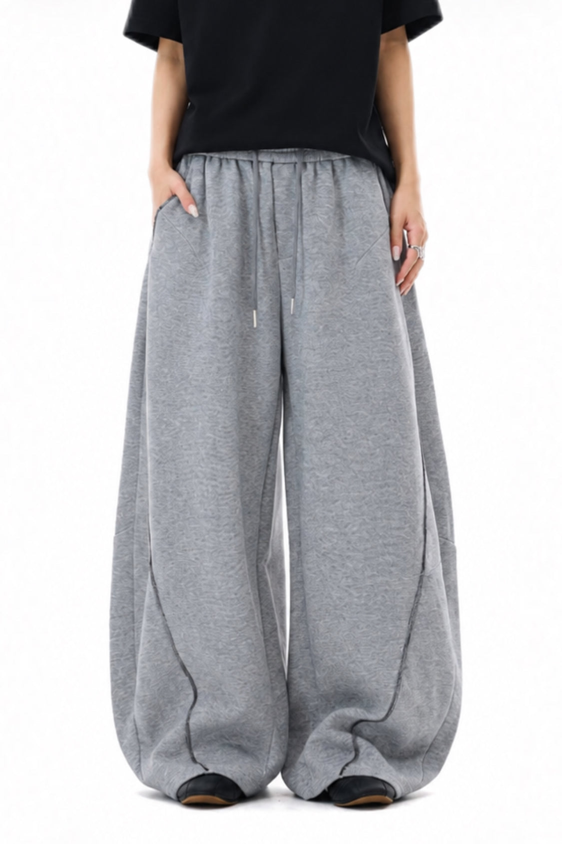 Cloudline Grey Wide-Leg Sweatpants