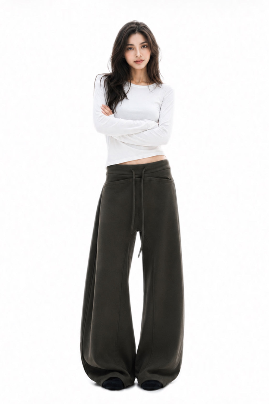 Sculpted Wide-Leg Sweatpants