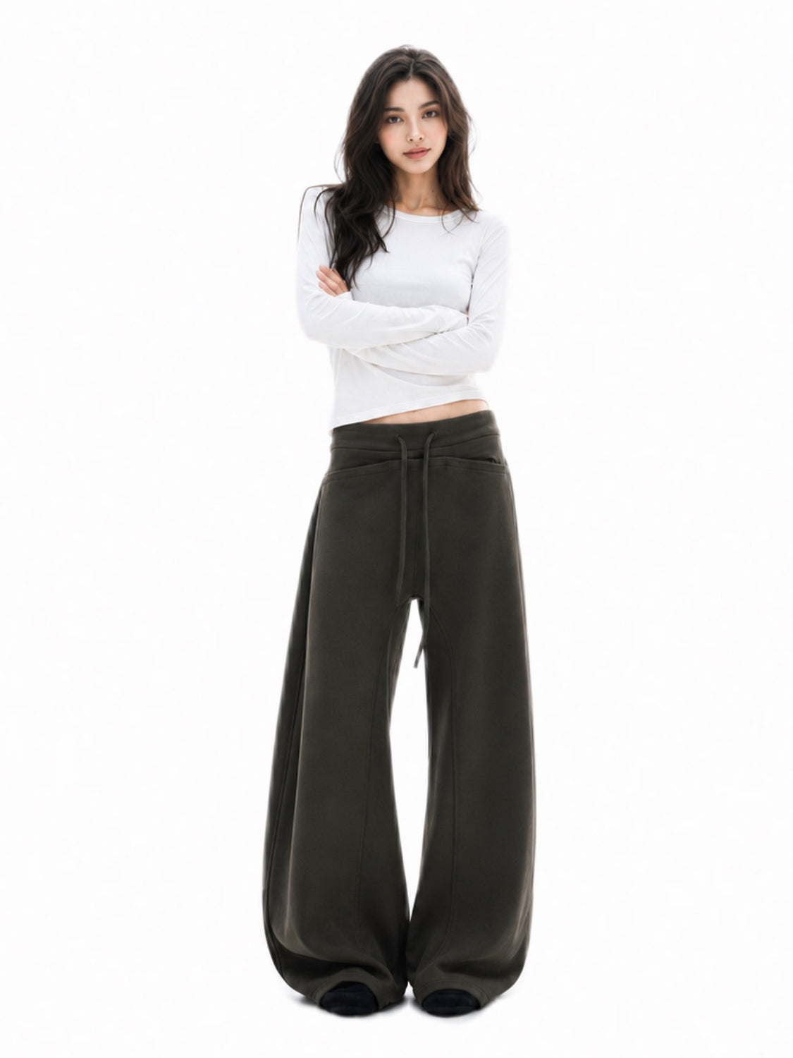 Sculpted Wide-Leg Sweatpants