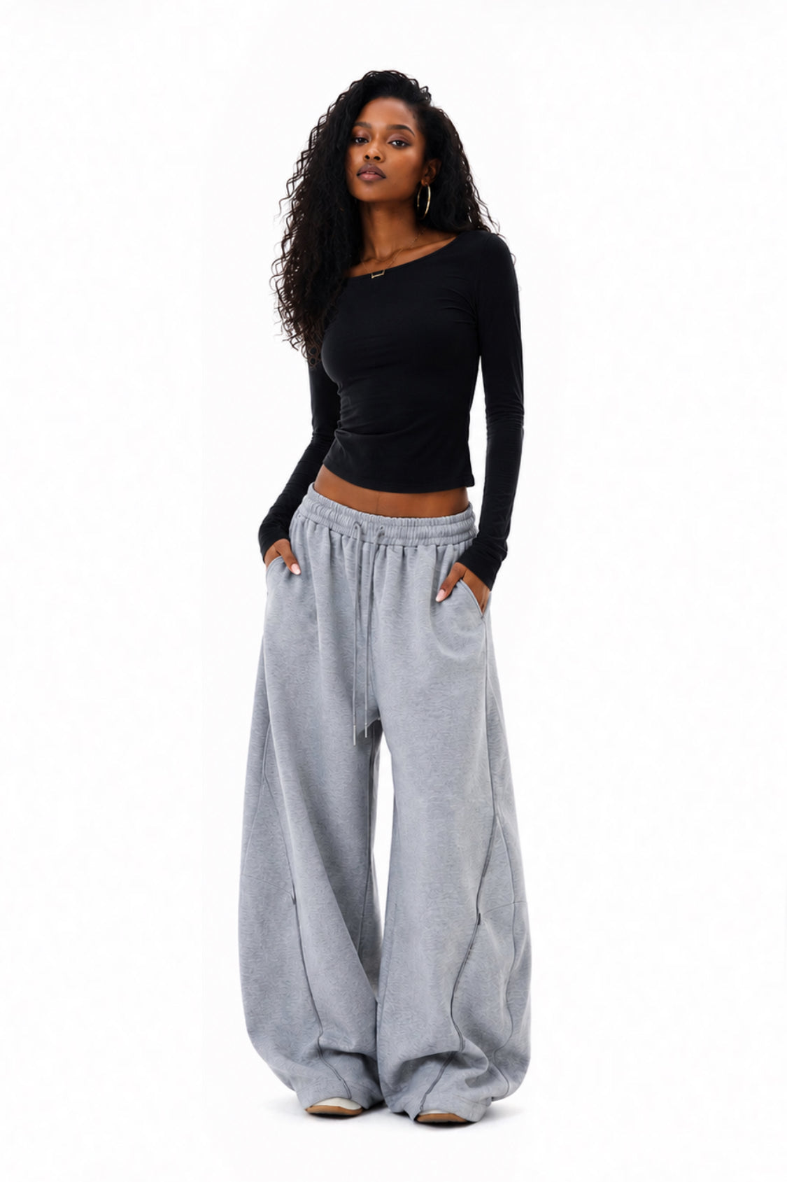 Cloudline Grey Wide-Leg Sweatpants