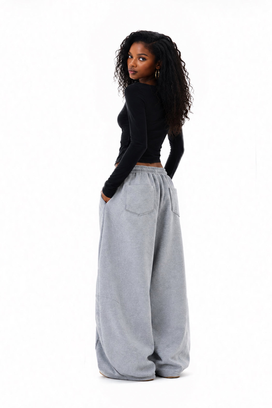 Cloudline Grey Wide-Leg Sweatpants